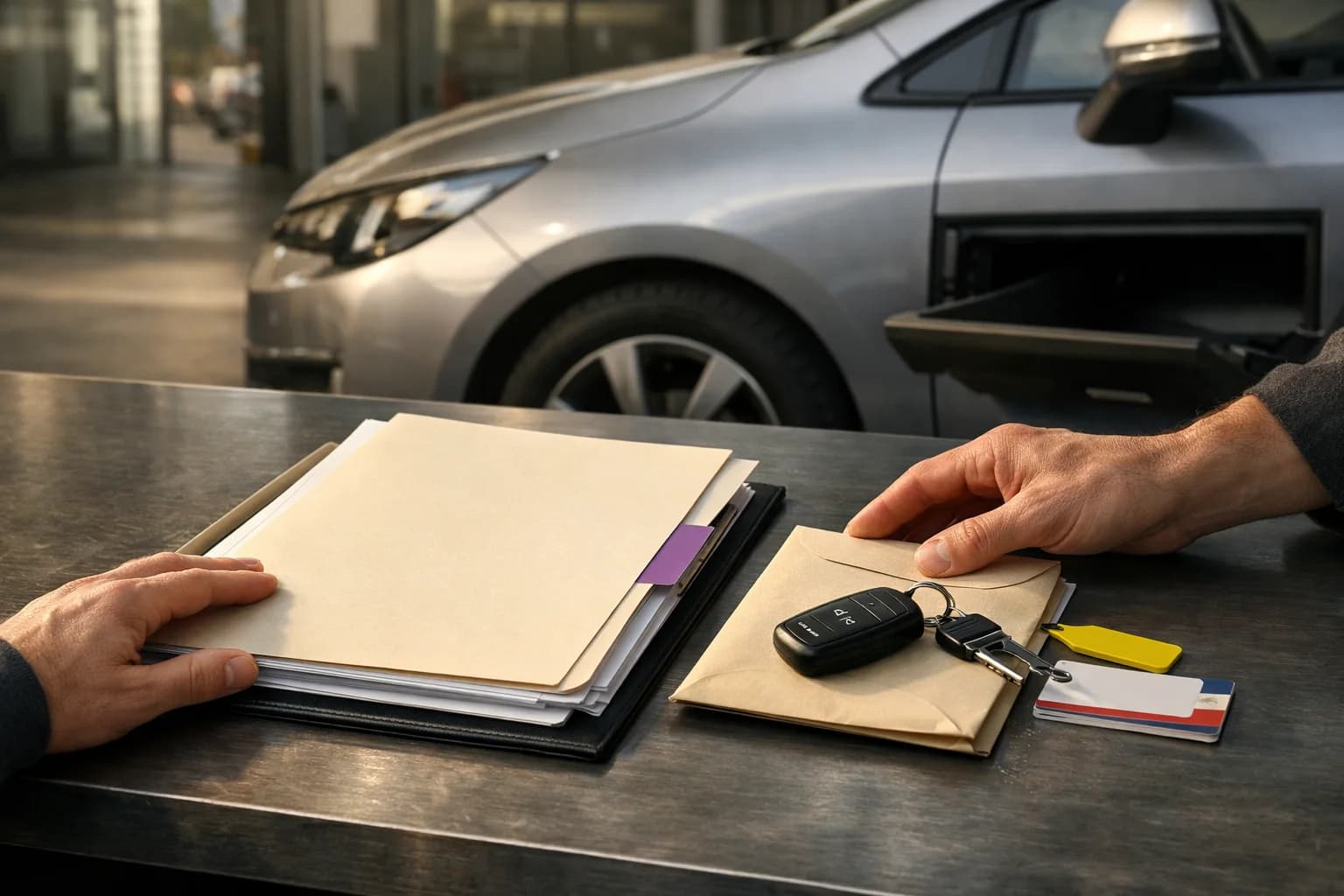 Concessionaria e operatore NLT valutano una richiesta di auto sostitutiva e preassegnazione