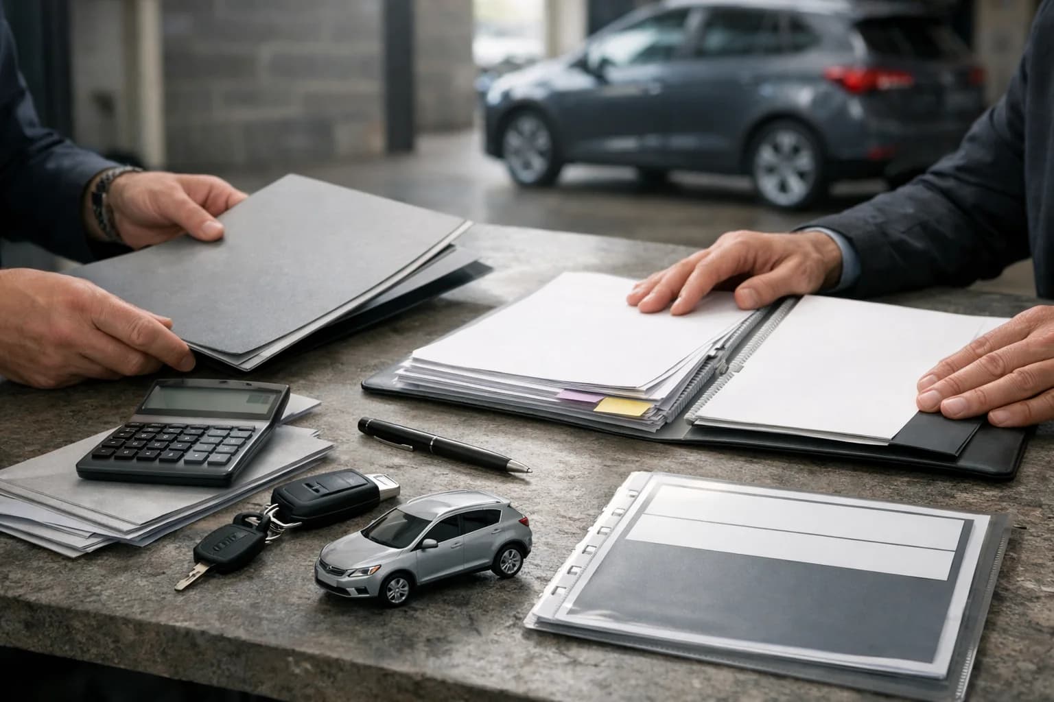 Responsabili aziendali che valutano una car policy per scegliere tra acquisto, leasing e noleggio